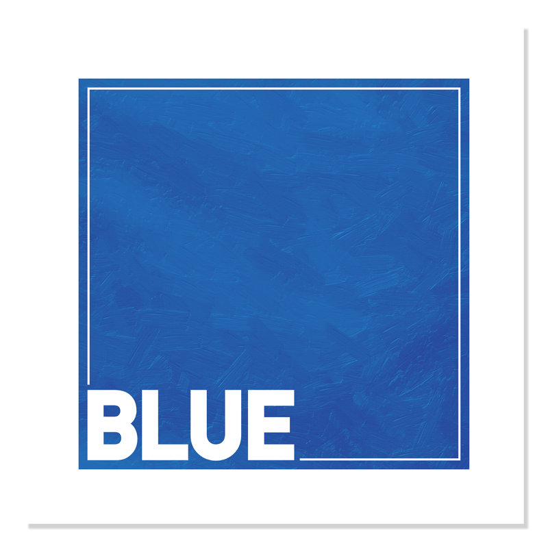 Impression sur papier bleu roulé, H 31 po x l 31 po x P 1 po