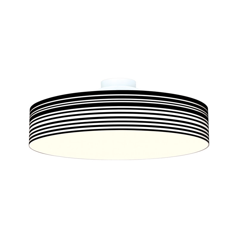 Plafonnier semi-encastré 1 lumière DEL Ara-Oluwa, Noir, H 6,66 po x l 23,62 po x P 23,62 po