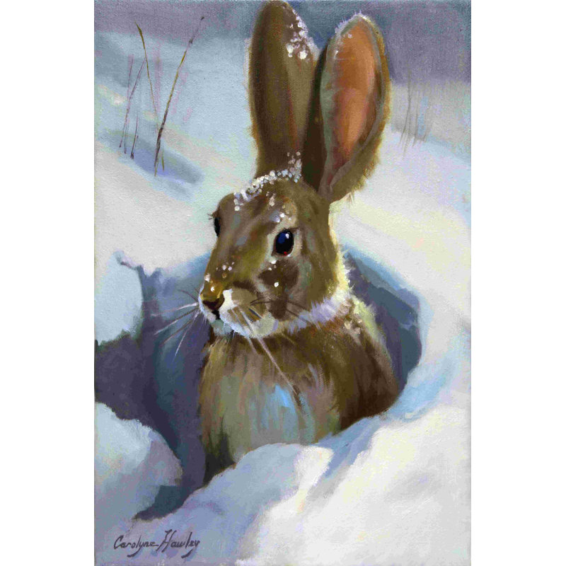 Lapin des neiges, H 36 po x l 24 po