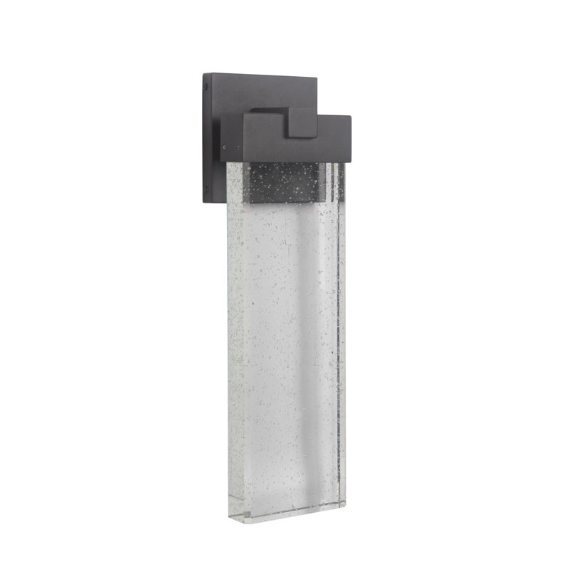 Applique murale d'extérieur à DEL à 1 ampoule Aria, H 19,5 po x l 5,5 po x p 3,5 po, Noir mat texturé