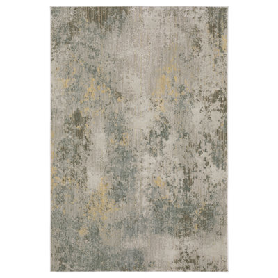 Michels Distressed Abstract Beige/ Yellow Area Rug