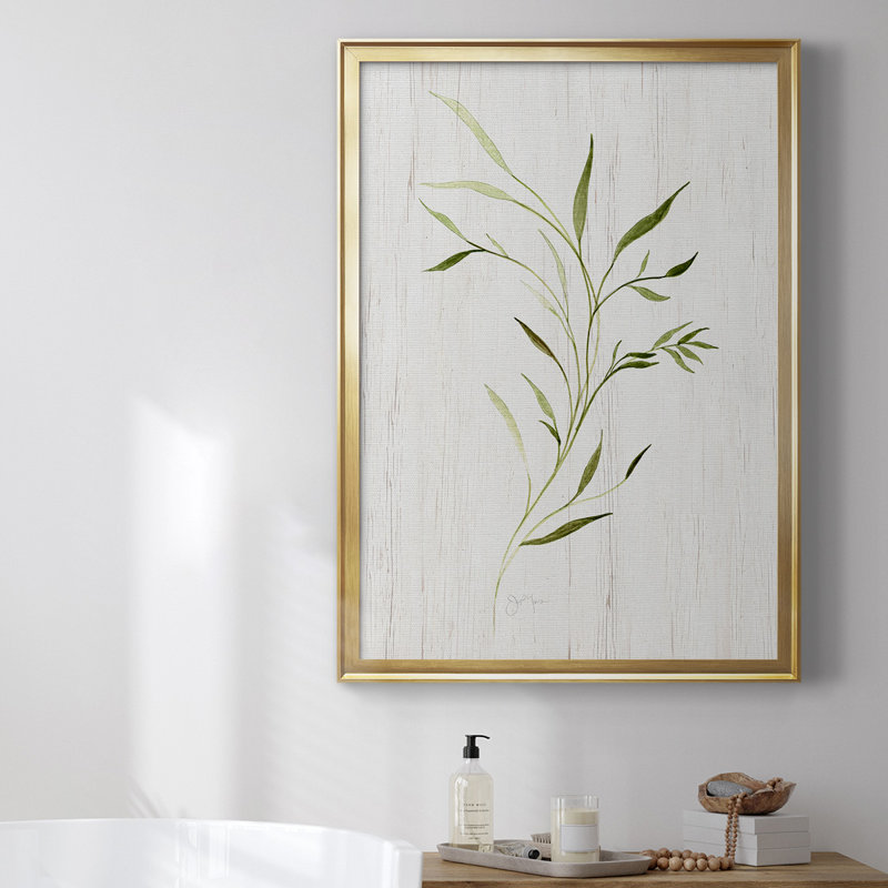 Toile encadrée de qualité supérieure Windblown Leaves II - prête à être accrochée, Or, H 42,5 po x l 30,5 po