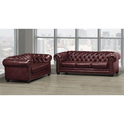 Ensemble de salon en cuir véritable 2 pièces Ornellas