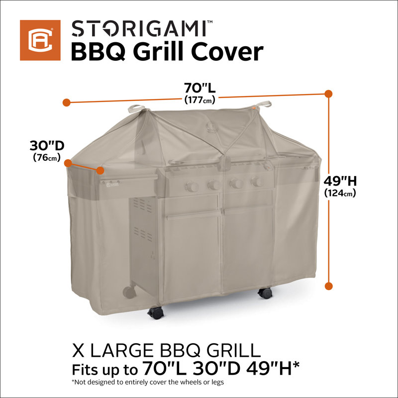 Housse pour barbecue Ayvin, H 49 po x l 30 po x P 70 po, Chèvre brun clair