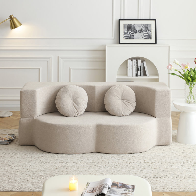 Lit convertible 2 en 1 avec oreiller, couleur kaki, idéal pour un loft ou un bureau. Livré sans montage. Mousse. Facile à installer en appartement. Se plie facilement.
