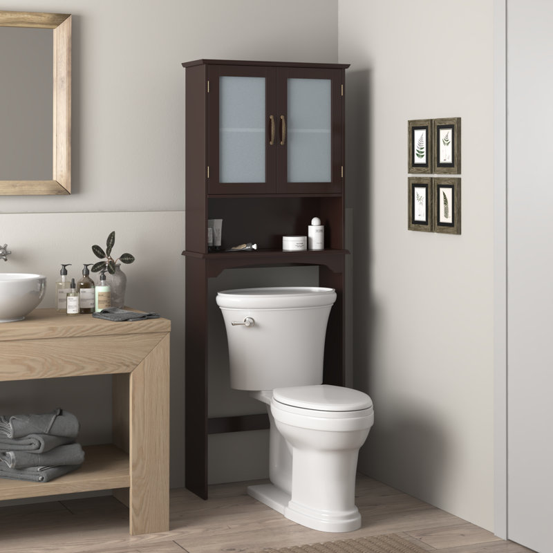 Amboy 25'' W x 66'' H x 9'' D Over-The-Toilet Storage, Espresso