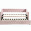Lit de jour simple tapissier avec couchette escamotable, rose-763975560