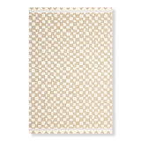 Wool Checkered Area Rug in Beige/Ivory
