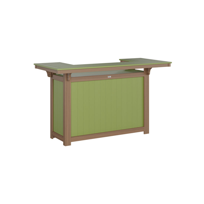 Outdoor Rectangle Bar Table, Kiwi Green, Antique Mahogany