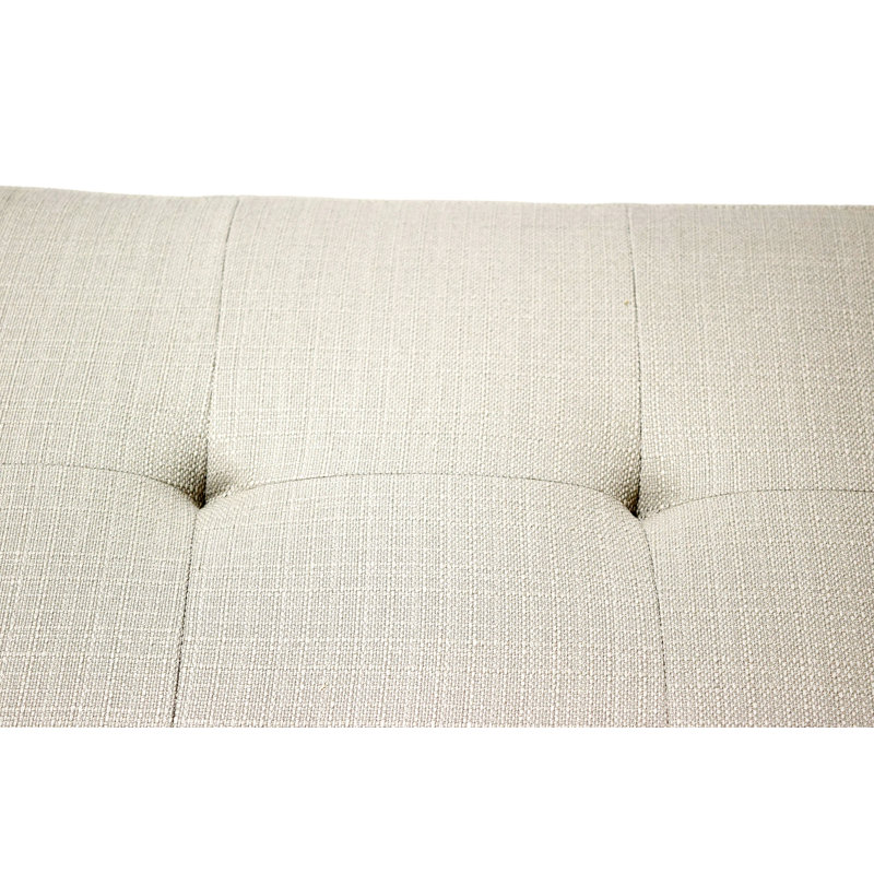 Hisle Polyester Blend Upholstered Bench, Mouse
