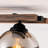 TimberLume 3-Light Smoky Glass Flush Mount Ceiling Light with Wood Accent Base