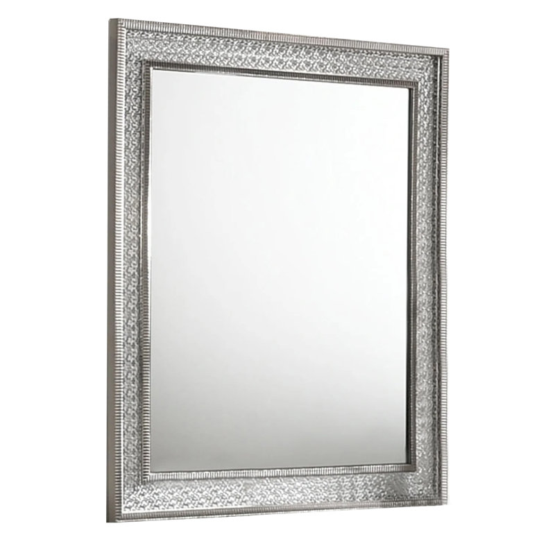 Miroir pour commode Cyl 36 X 41 avec moulure en bois gris métallique