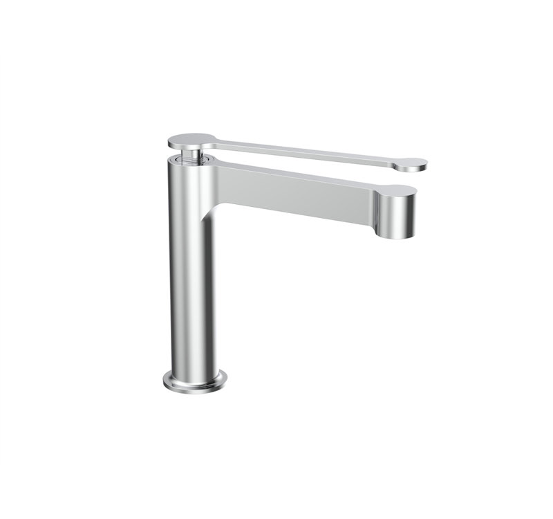 Robinet pour salle de bain à poignée simple, Chrome