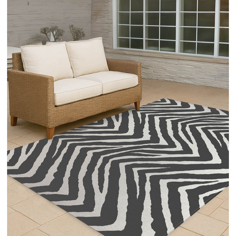Tapis d'extérieur antidérapant à rayures Zebra, Rectangle 4pi x 6 pi