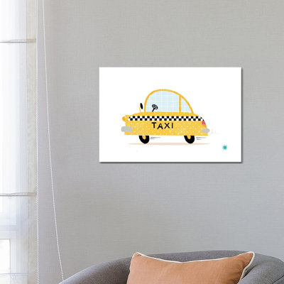 Yellow Taxi by PaperPaintPixels - Wrapped Canvas Print