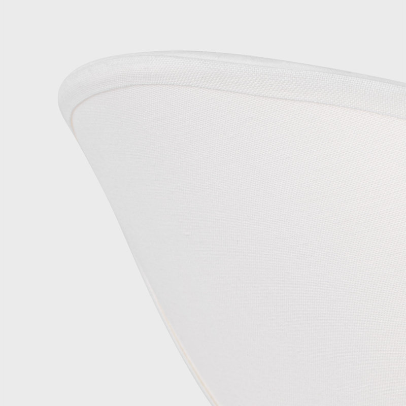 Alexa Hampton Stassi Dining Room Chandelier With White Linen Shade, 26.875" H x 32" W x 32" D, Burnished Brass, 4 Lights