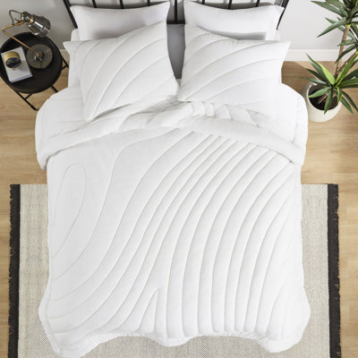 Édredon blanc 3 pièces très grand / très grand - rembourrage 350G / m², lavable à la machine, textile