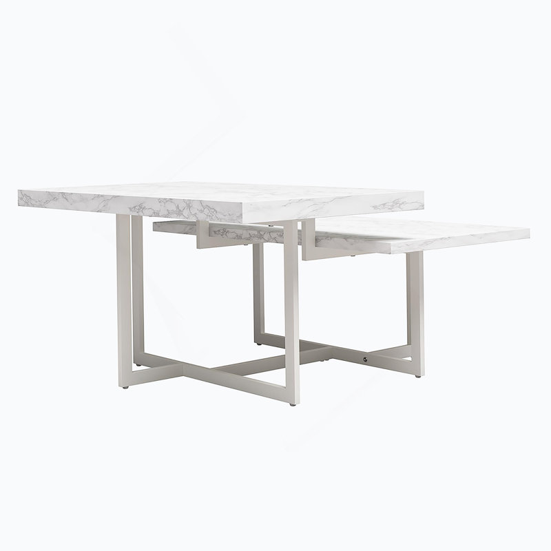 Table basse avec plateau en faux marbre