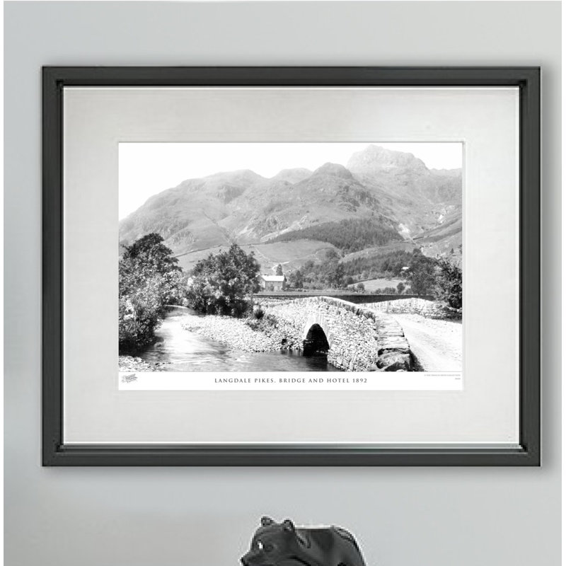 Langdale Pikes, Bridge And Hotel 1892 by Francis Frith - Single Picture Frame Print, 60cm H x 80cm W x 2.3cm D