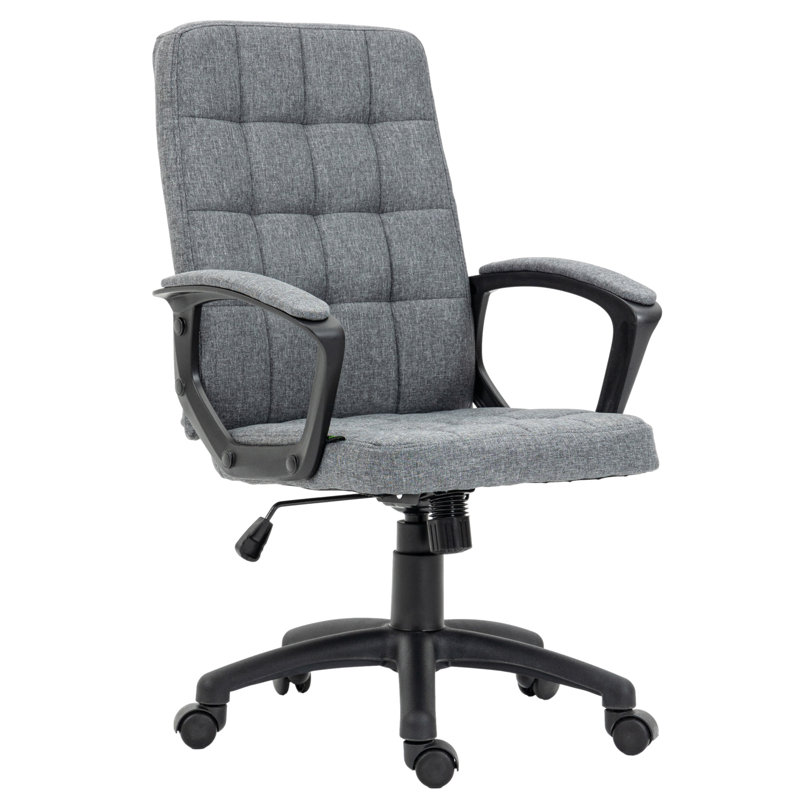 Chaise de bureau en lin Majeris, Gris