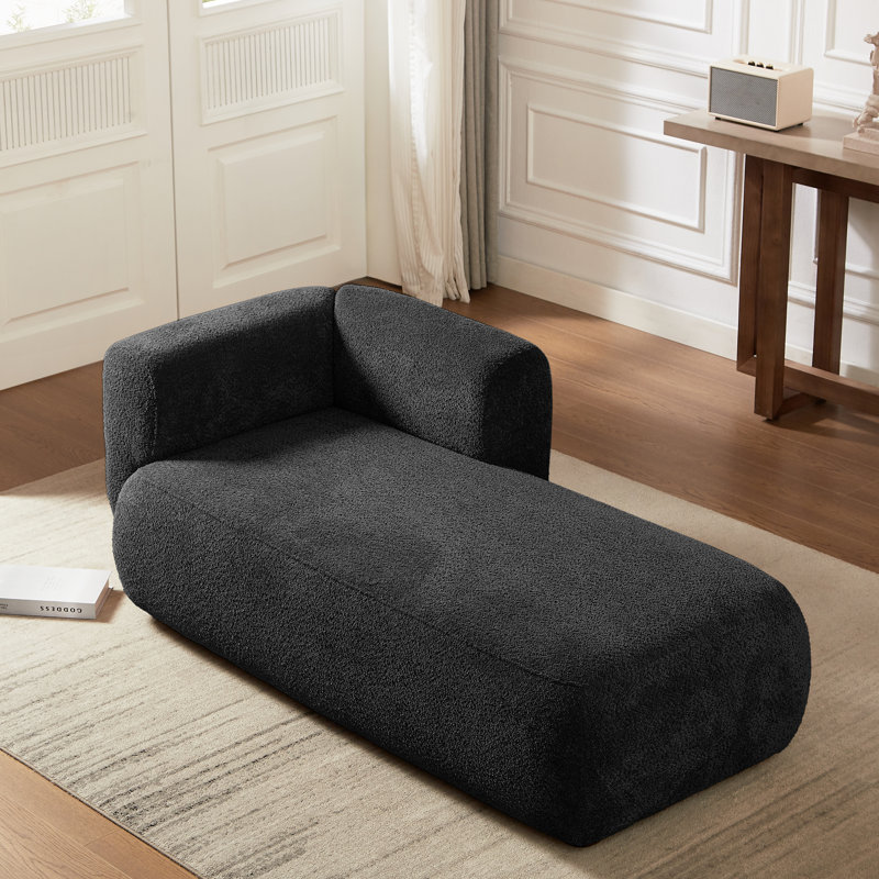 Chaise longue rembourrée Christinia, Orienté à droite, Noir