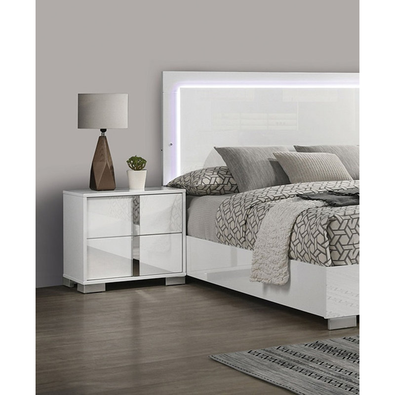 Table de chevet moderne magnifique 1 pièce, Blanc