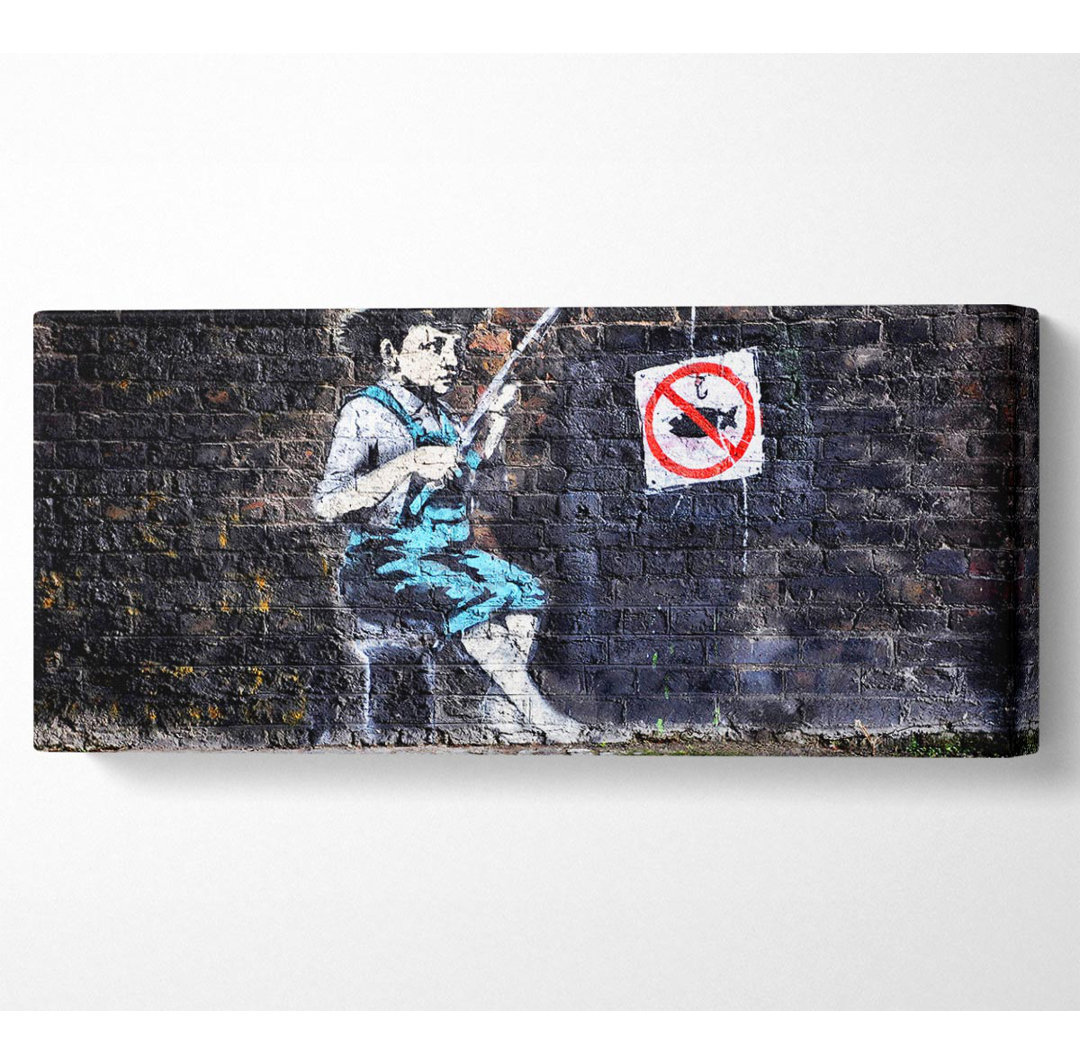 Schild "Angeln verboten" - Kunstdrucke auf Leinwand - Wrapped Canvas