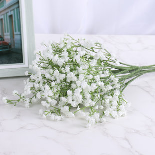 6 Pcs Babys Breath Artificial Flowers Bulk Real Touch Faux Gypsophila  Bouquet Fake Plastic Silk Flowers for Home Kitchen Bedroom Wedding Festival  Christmas Halloween Party Decoration (Red) 