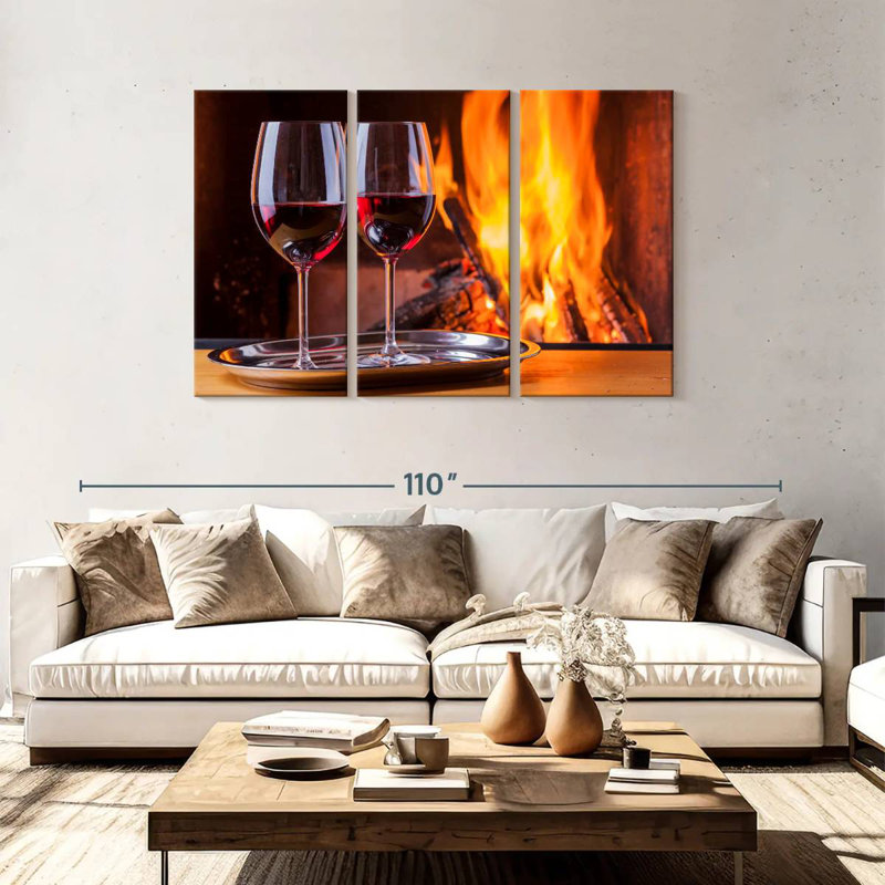 Vin Yarlin au coin du feu, H 48 po x l 74 po