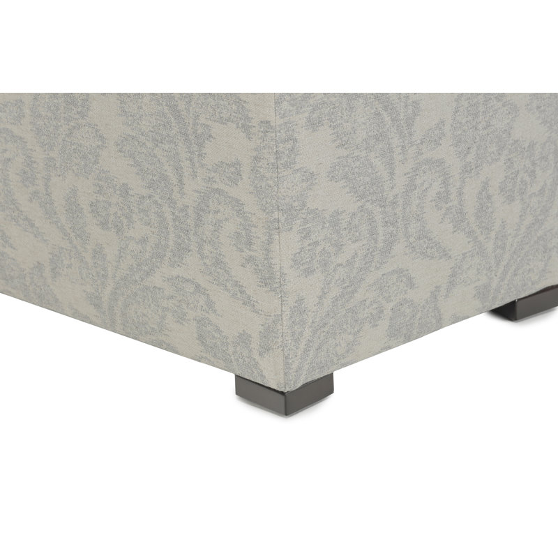 Banc de rangement rembourré Dawoud, H 19 po x l 36 po x P 18 po, Brume