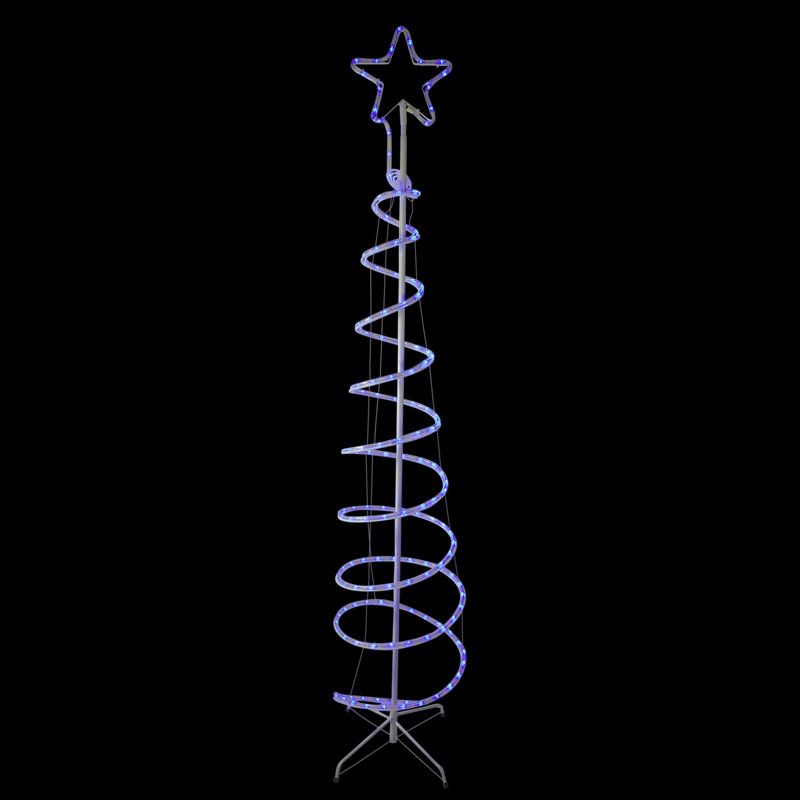 Décoration de Noël pour arbre de Noël en forme de corde en spirale 7 po, Bleu