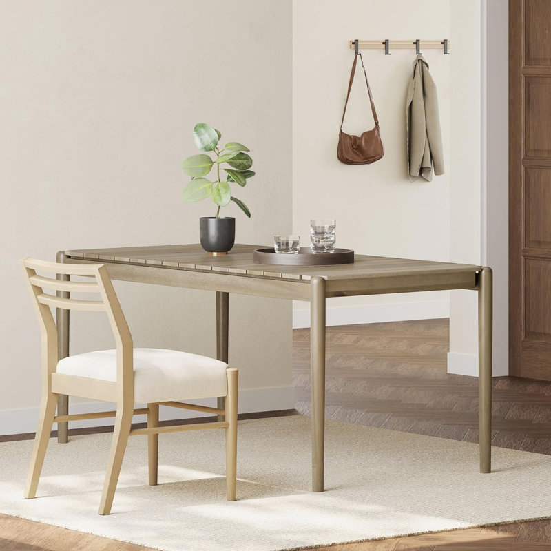 Table de salle à manger de style moderne Mid-Century de l 68,46 po x P 33,5 po. Fabriqué en bois robuste