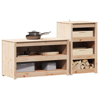 vidaXL Outdoor Kitchen Cabinet with Shelf with Storage MEPPEL 2 pcs Solutions
