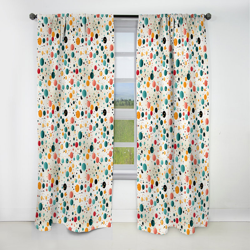 Motif à pois Delight - rideau abstrait - rideau occultant - 1 panneaux, L 52 po x L 120 po