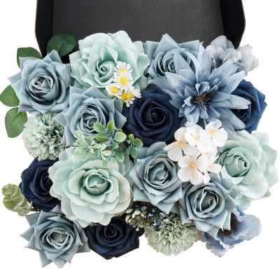 Boîte combinée de fleurs artificielles pour bricolage mariage bouquet de douche