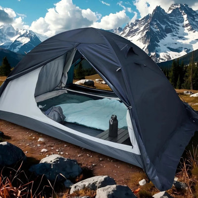 Tente de randonnée autoportante 4 saisons pour 2 personnes avec deux vestibules, abri extérieur ultraléger à double paroi résistant aux intempéries pour la randonnée et le camping à moto