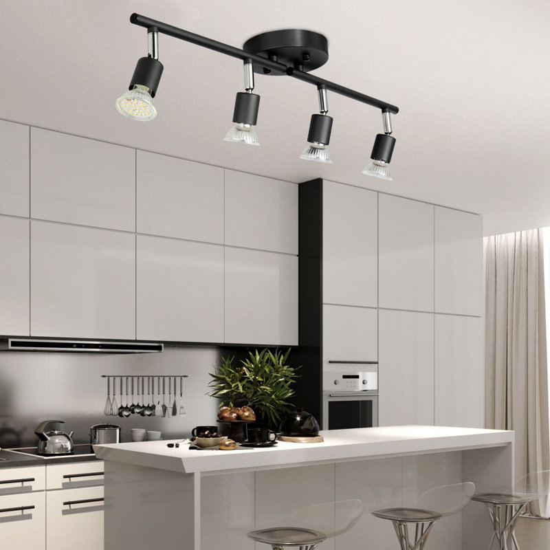 Matte Black Adjustable Track Lighting Kit