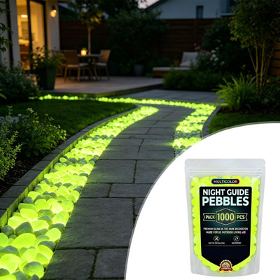 Resin stone 2026 Colorful -in-the-Dark Garden Stones Night Guide Luminous Pebbles In The Dark Stepping Rocks Outdoor Landscaping Decor Glowing Stones 1000pc