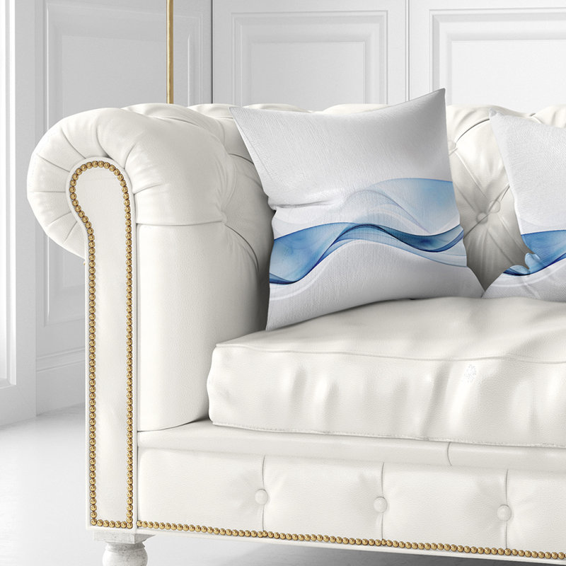 Vague 3D d'éclaboussure d'eau - coussin imprimé abstrait, 16 po x 1 po, Coussin décoratif
