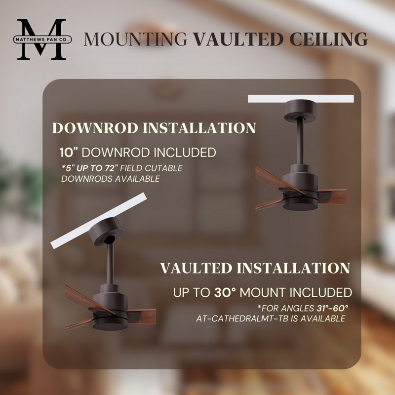 Alessandra Outdoor Downrod Ceiling Fan, Textured Bronze, Walnut