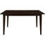 5 salles à manger avec table en placage de 59 pouces et quatre chaises rembourrées en microfibre brun clair pour un rassemblement décontracté