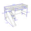 Lit mezzanine en bois avec tablettes-22482801-22482800