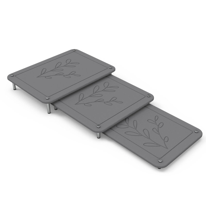 Ensemble de 3 tapis gris foncé Diatomite Branch - botanique pour animaux