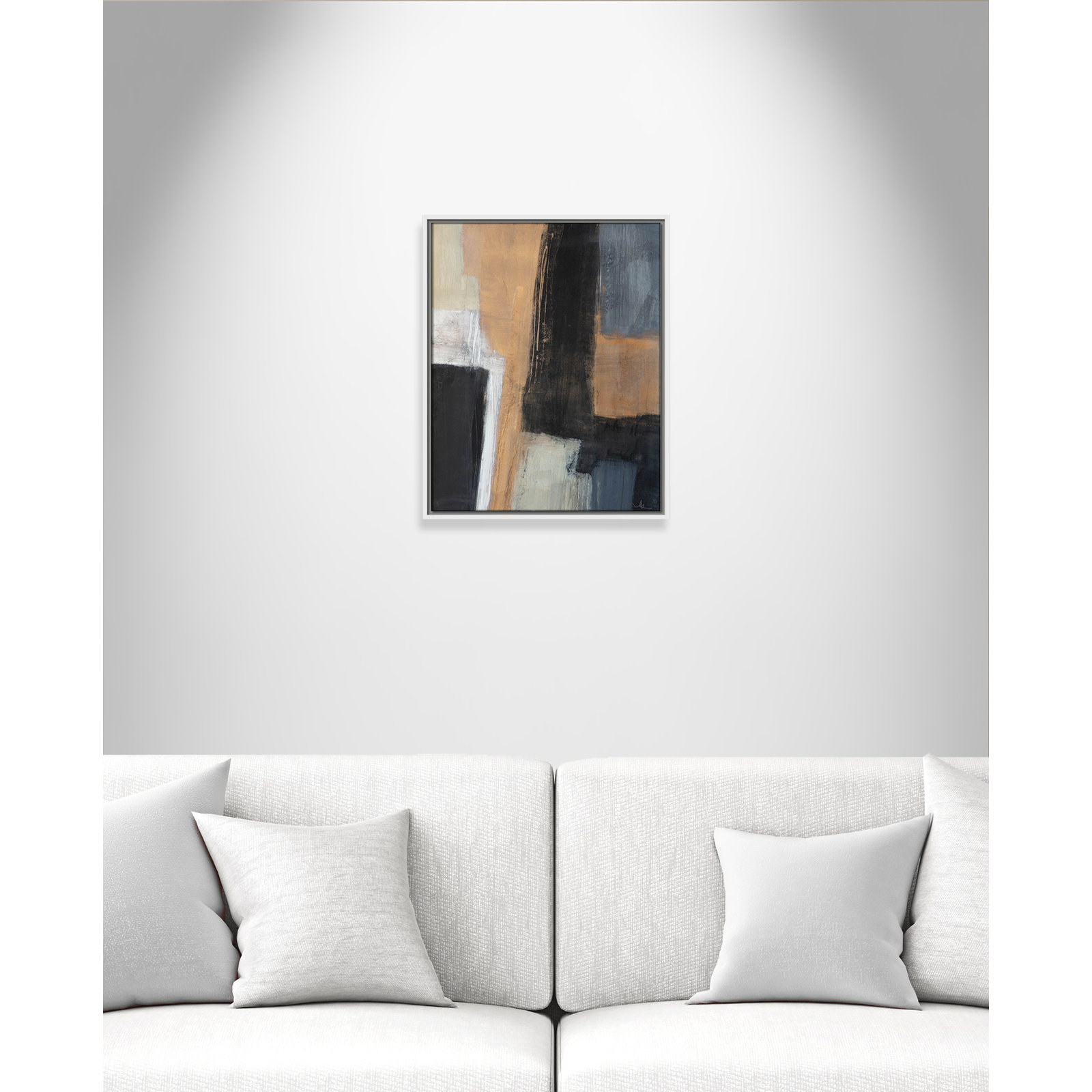 Calderon "Metallic Slate I" Print, 21.5" H x 17.5" W x 2" D, White