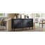 60 Inch Premium Rustic American Farmhouse Credenza with Symmetrical Sunburst Doors, Heavy-Duty TV Stand and Adjustable Shelves