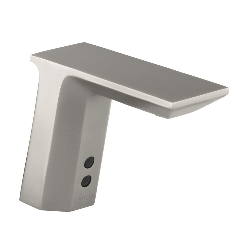 Geometric Single-Hole Touchless Dc-Powered Commercial Bathroom Sink Faucet with Insight Technology and 6-3/4" Spout