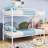 Twin Over Twin Bunk Bed Metal Frame With Ladder And Guardrails-925722703