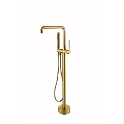 Robinet de baignoire autoportant avec douche à main en bronze huilé