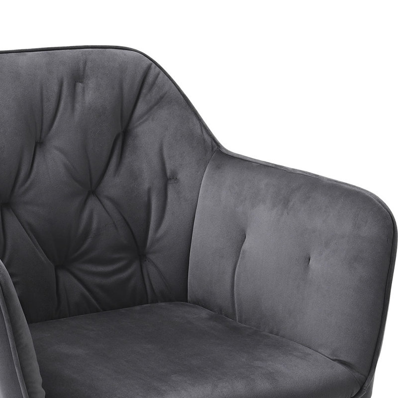 Actaeon 47cm H Tufted Velvet Upholstered Armchair, Grey