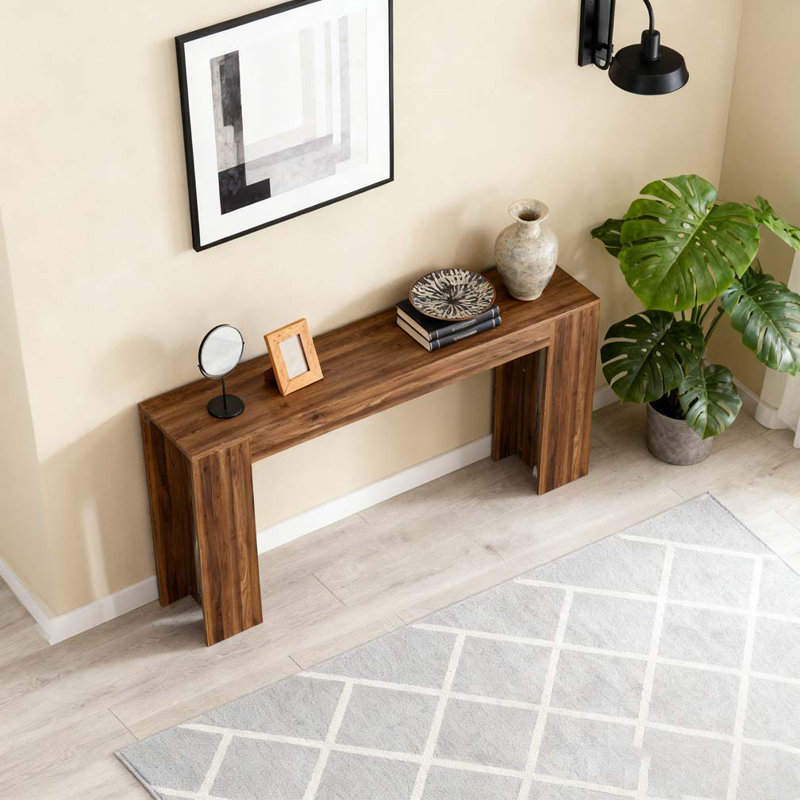 Console de 62,99 pouces, Noyer